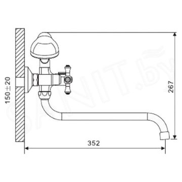 Смеситель для ванны Gappo G2246