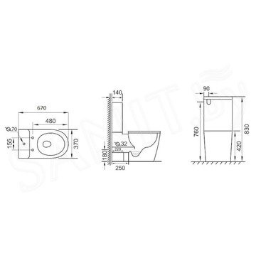 Напольный унитаз Aquaceramika Pura AC001