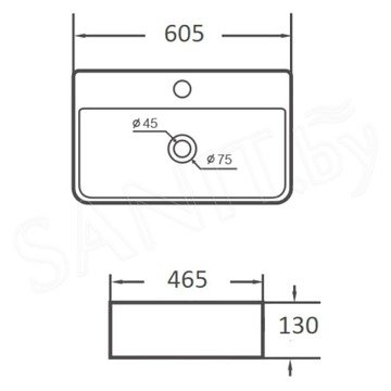 Умывальник Aquaceramika Wave AC525B