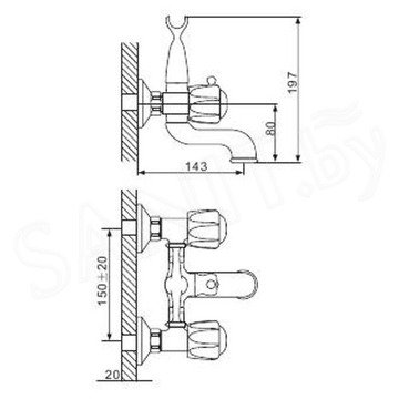 Смеситель для ванны Gappo G3264