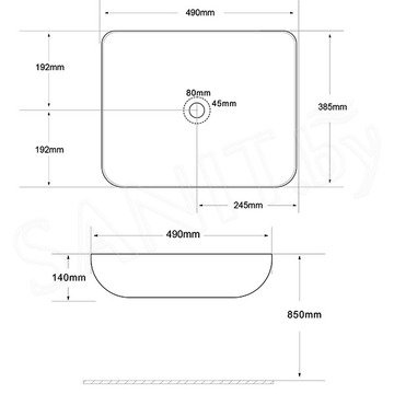 Умывальник Roxen Pure 570050