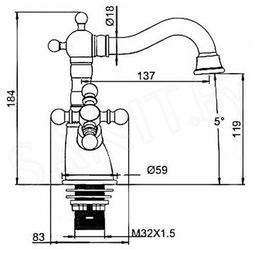 Смеситель для умывальника Gappo G1389-4