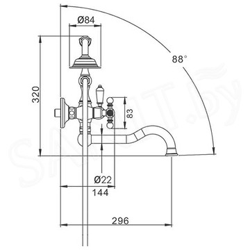 Смеситель для ванны Gappo G3289-4