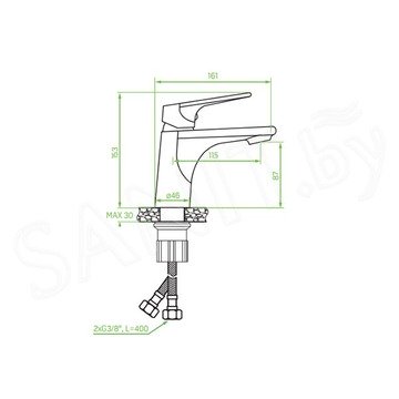 Смеситель для умывальника Laveo Plato BLY_022D