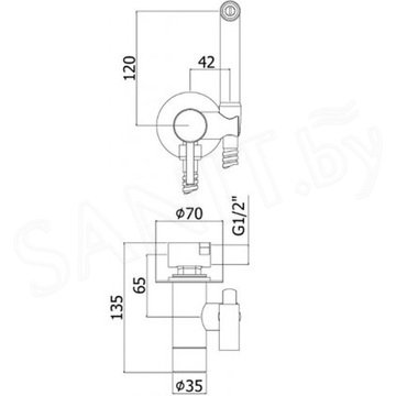 Смеситель встраиваемый Paffoni Tweet Round Mix ZDUP110HG с гигиеническим душем