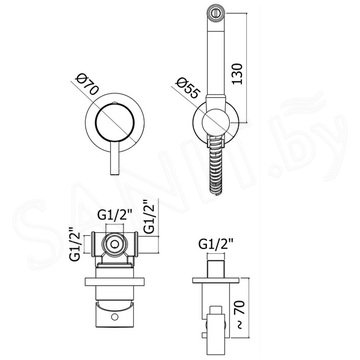 Смеситель встраиваемый Paffoni Light KITDUP110NO с гигиеническим душем