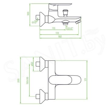 Смеситель для ванны Laveo Appia BLP_010D