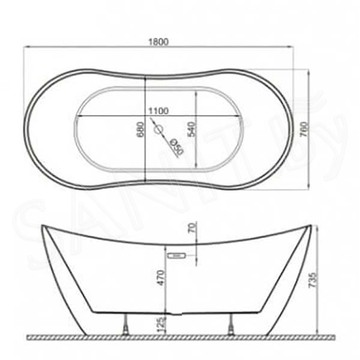 Акриловая ванна Polimat Abi розовая