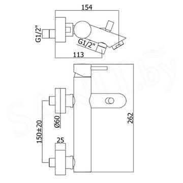 Смеситель для ванны Paffoni Light LIG022BO