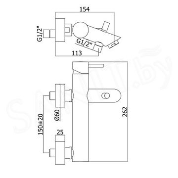 Смеситель для ванны Paffoni Light LIG023ST