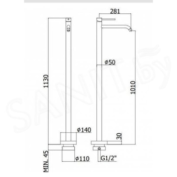Смеситель для умывальника Paffoni Light LIG031NO напольный
