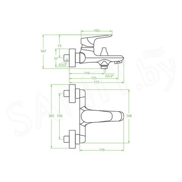 Смеситель для ванны Laveo Rondo BLX_010D