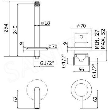 Смеситель встраиваемый Paffoni Light LIG007HGSP70 для умывальника