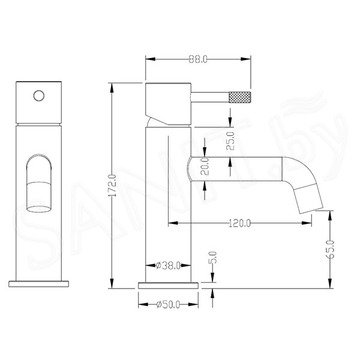 Смеситель для умывальника Boheme Uno 461-MW Matt White