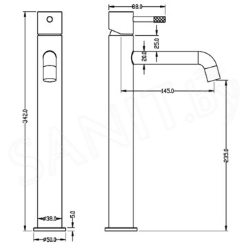 Смеситель для умывальника Boheme Uno 462-SGM Shine Gun Metall / 462-GM Gun Metall