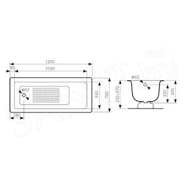 Чугунная ванна Kaiser КВ-1601 / КВ-1602