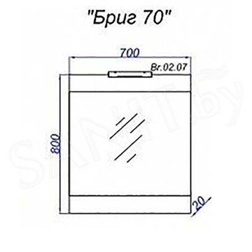 Зеркало Aqwella Бриг 60 / 70 белое