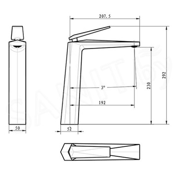 Смеситель для умывальника Boheme Venturo 372 хром