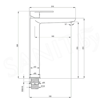 Комплект умывальник Roxen Trendo 570040 со смесителем Deante Viola BCI 021К