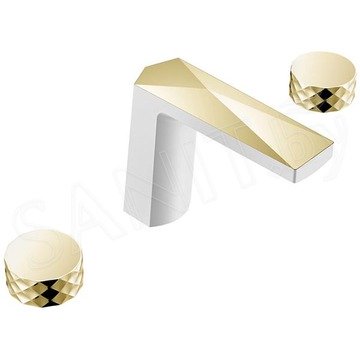 Смеситель для умывальника Boheme Venturo 150-WG-DIAMOND белый / золото