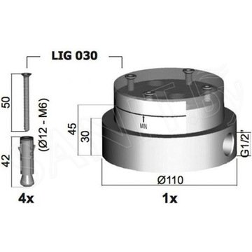 База для установки напольного смесителя Paffoni Light LIG031NO