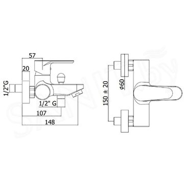 Смеситель для ванны Paffoni Tango TA022CR