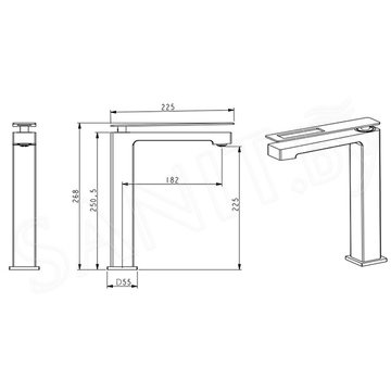 Смеситель для умывальника Boheme Q 142-BCR.2 Black Chrome