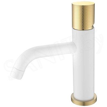 Смеситель для умывальника Boheme Stick 121-WG.2 White Touch Gold