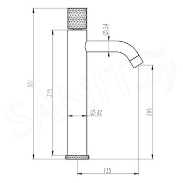 Смеситель для умывальника Boheme Stick 122-CRG.2 Chrome Touch Gold