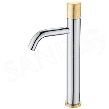 Смеситель для умывальника Boheme Stick 122-CRG.2 Chrome Touch Gold