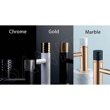 Смеситель для умывальника Boheme Stick 122-CRG.2 Chrome Touch Gold