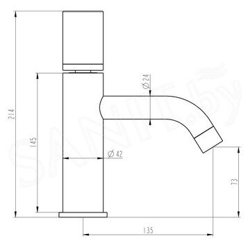 Смеситель для умывальника Boheme Stick 121-B-MR-B Black