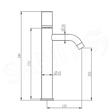 Смеситель для умывальника Boheme Stick 122-B-MR-W Black White