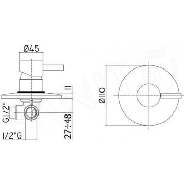 Смеситель встраиваемый Paffoni Light LIG011BO для душа