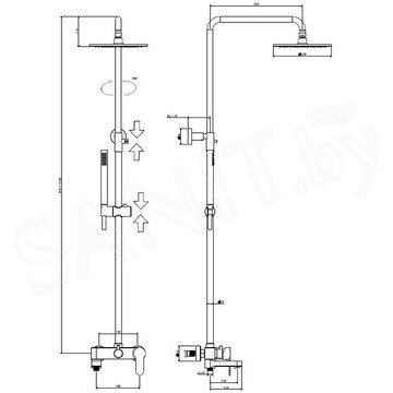 Душевая стойка Paffoni Blu ZCOL632BO