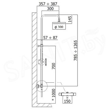 Душевая стойка Paffoni Mini Birillo ZCOL638KLIQCR термостатическая