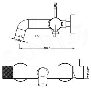 Смеситель для ванны Boheme Uno 463-BCR Black Chrome