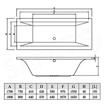 Акриловая ванна Bonito Home Valencia с ножками Standard