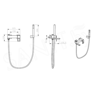 Смеситель для ванны Boheme Q 143-CRCR.2 Chrome