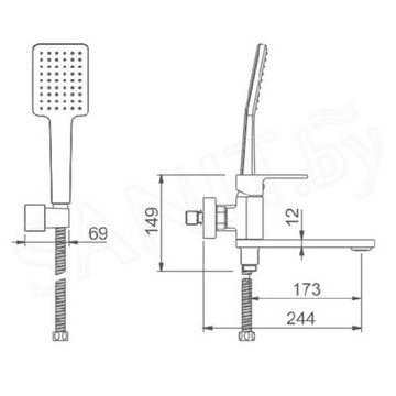 Смеситель для ванны Gappo G3283