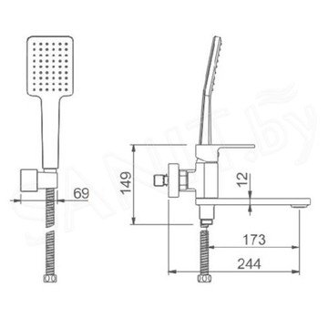 Смеситель для ванны Gappo G3283-8