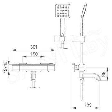 Смеситель для ванны Gappo Atlantic G3291 термостатический