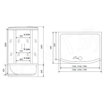 Душевая кабина Timo Standart T-6650 B / T-6670 B