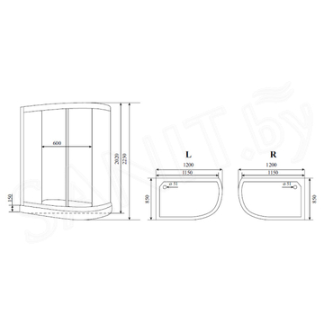 Душевая кабина Timo Standart T-1102 P