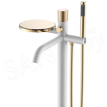 Смеситель для ванны Boheme Stick 129-WG.2 White Touch Gold напольный