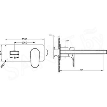 Смеситель встраиваемый Boheme Spectre 455-MW Matt White для умывальника