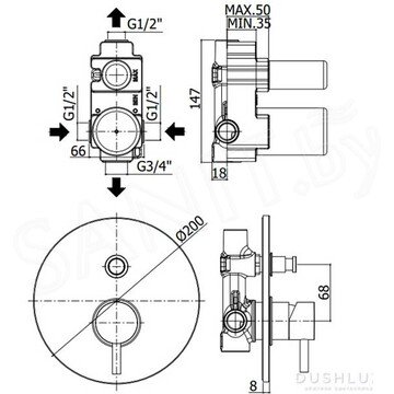 Смеситель встраиваемый Paffoni Light LIG015HG