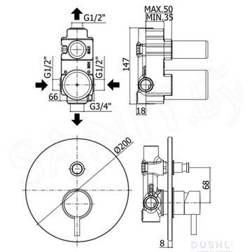 Смеситель встраиваемый Paffoni Light LIG015HGSP