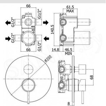 Смеситель встраиваемый Paffoni Light LIG018NO (2 функции)