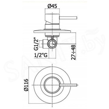 Смеситель встраиваемый Paffoni Light LIG011CR для душа